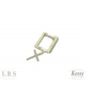 Argola LBS & Kessy Folheado Cruz Com Pedras - 2,9cm