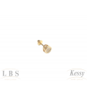 Brinco Infantil LBS & Kessy Folheado Coração + Pedra Tarraxa Baby - 0,5cm