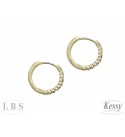  Argola LBS & Kessy Folheado Com Pedras Coloridas - 1,5cm
