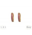 Argola LBS & Kessy Folheado Com Pedras Cores - 1,3cm
