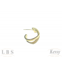  Argola LBS & Kessy Folheado Em "X" + Micro Zircônia - 1,3cm 