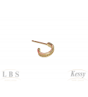 Brinco Ear Hook Folheado Pedras - 1cm