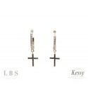 Argola LBS & Kessy Folheado com Pedras + Cruz - 2,5cm