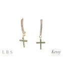 Argola LBS & Kessy Folheado com Pedras + Cruz - 2,5cm