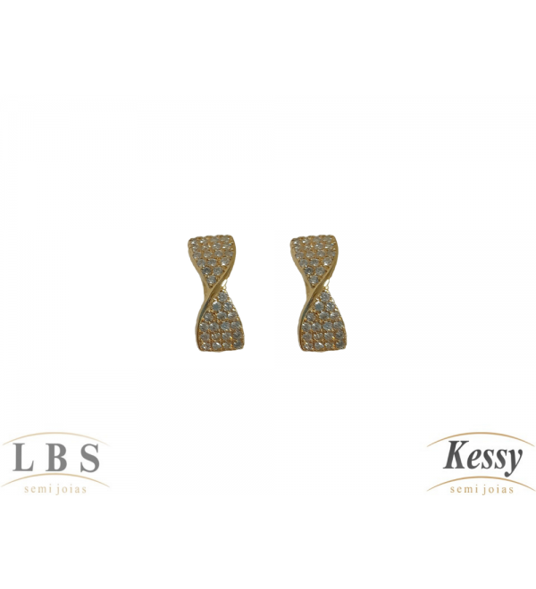 Argola LBS & Kessy Folheado Com Pedras - 1,8cm