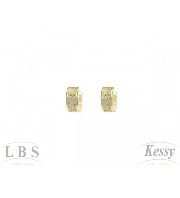  Argola Cartilagem LBS & Kessy Folheado Pedras  - 0,8cm 