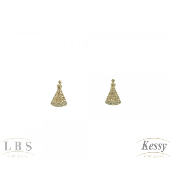 Brinco LBS & Kessy Folheado Nossa Senhora Aparecida - 1cm