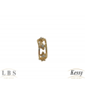  Argola Fake LBS & Kessy Folheado Flor Com Pedras - 1,2cm  