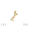 Brinco Ear Cuff LBS & Kessy Folheado Pedras Coloridas - 2,8cm 