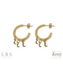 Argola LBS & Kessy Folheado Com Luas - 2,5cm