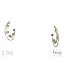 Argola LBS & Kessy Folheado Com Pedras - 3,5cm