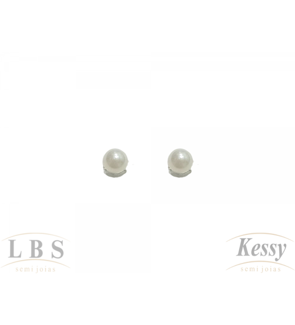 Brinco LBS & Kessy Prata Pérola - 0,5cm