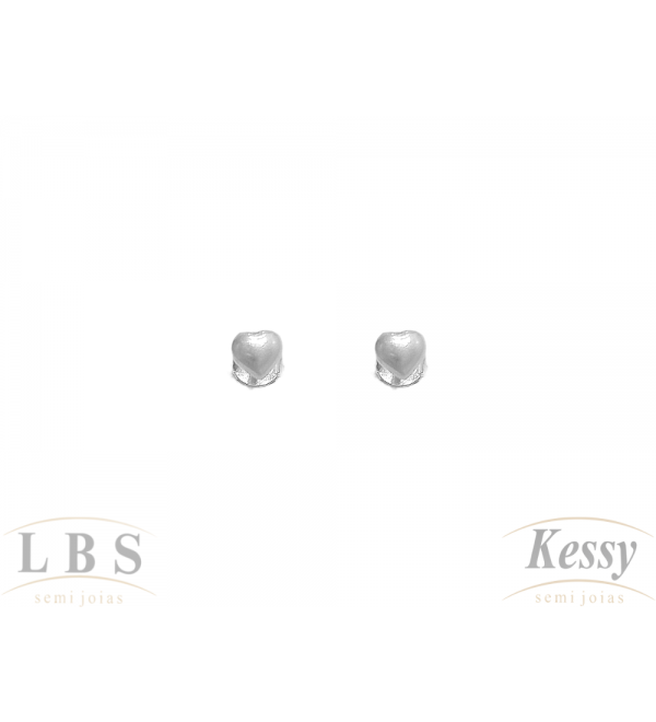 Brinco LBS & Kessy Prata Coração - 0,4cm 