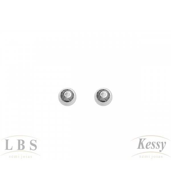 Brinco LBS & Kessy Prata Bolinha - 0,5cm