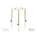 Conjunto LBS & Kessy Folheado Pendente + Pedra