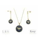 Conjunto LBS & Kessy Folheado Pendente Espírito Santo