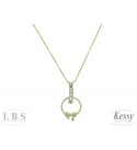 Conjunto LBS & Kessy Folheado Pendente Argola Com Pedras + Laço