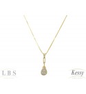 Conjunto LBS & Kessy Folheado Pendente Com Pedras 