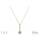 Conjunto LBS & Kessy Folheado Pendente Coração Com Pedras