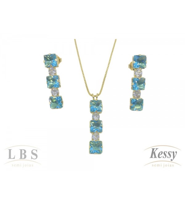 Conjunto LBS & Kessy Folheado Pedra