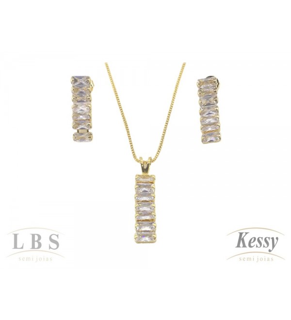 Conjunto LBS & Kessy Folheado Pedra