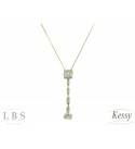 Conjunto LBS & Kessy Folheado Pendente Com Pedras