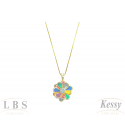 Conjunto LBS & Kessy Folheado Flor + Pedra Colorida