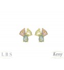 Conjunto LBS & Kessy Folheado Flor Com Pedras