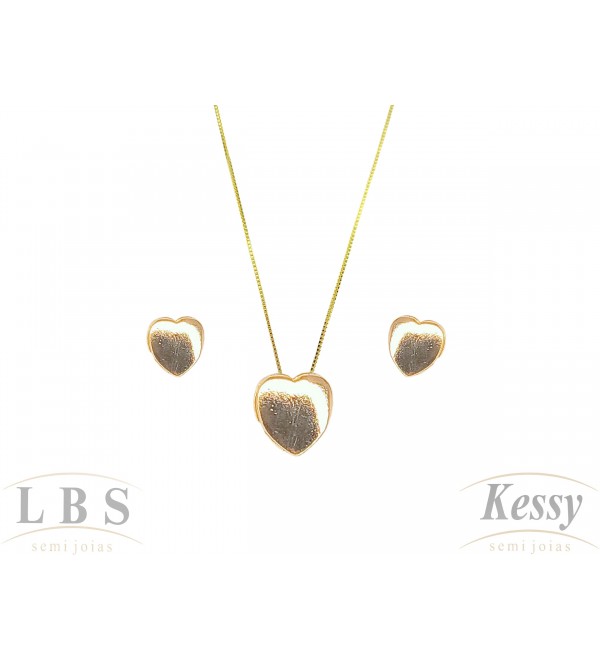 Conjunto LBS & Kessy Folheado Coração 