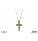 Gargantilha Masculina LBS & Kessy Folheado Cruz + Cristo - 45cm