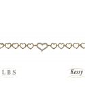 Gargantilha Choker LBS & Kessy Folheado Nossa Corações + Pedras - 31cm Ajustável