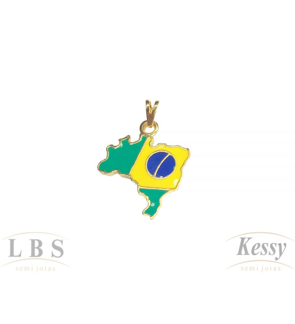 Pingente LBS & Kessy Folheado Brasil