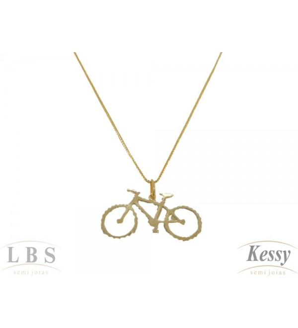 Gargantilha Masculina LBS & Kessy Folheado Bicicleta Média - 45cm