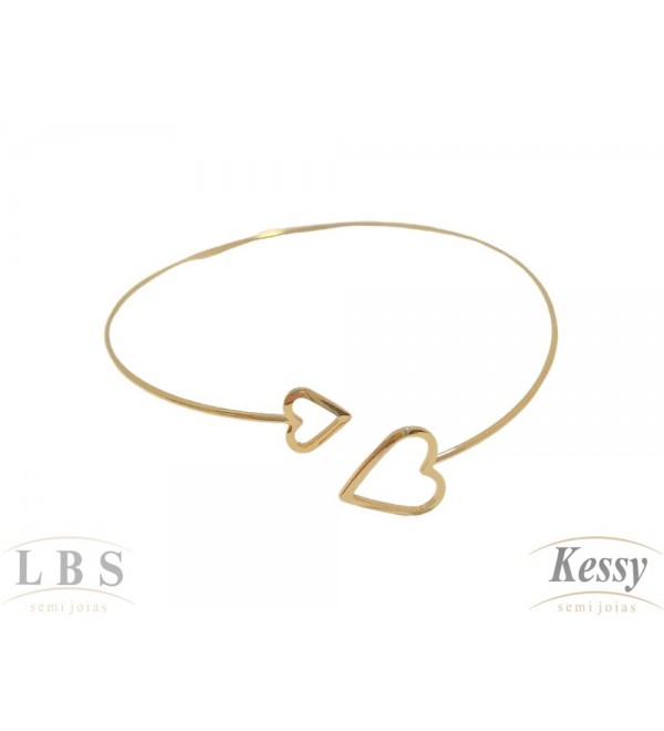 Bracelete LBS & Kessy Folheado Corações