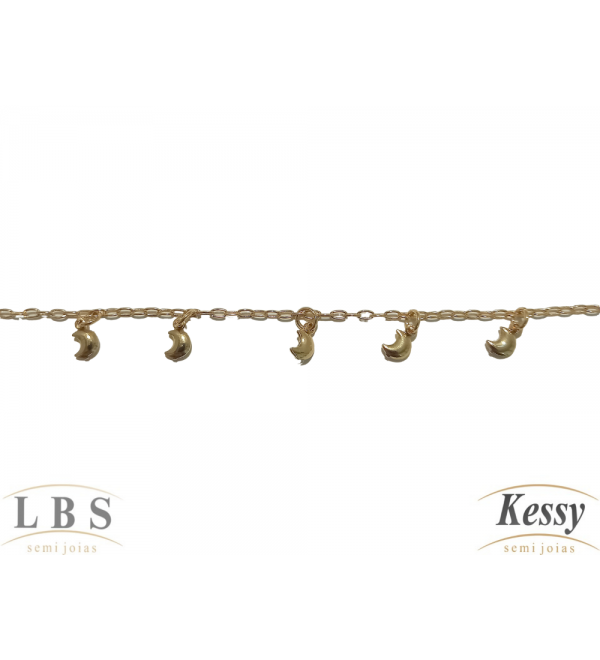 Tornozeleira LBS & Kessy Folheado Luas - 24,5cm   