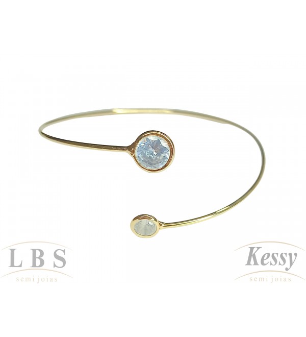 Bracelete LBS & Kessy Folheado Pedra