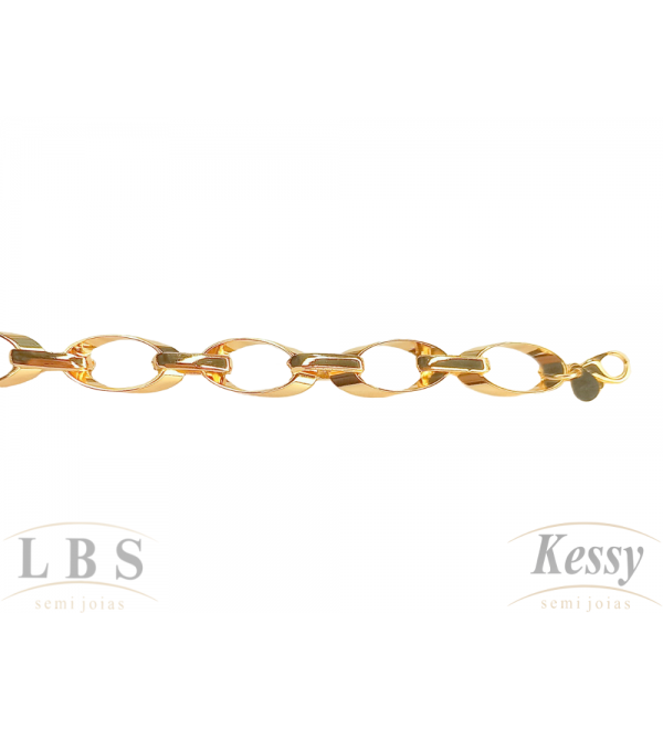 Pulseira LBS & Kessy Folheado Corrente - 19cm Ajustável