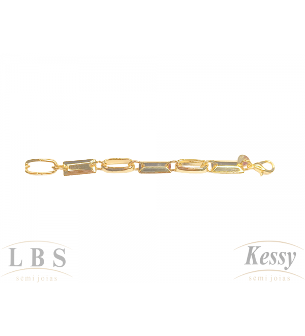 Pulseira LBS & Kessy Folheado Corrente - 19cm Ajustável 