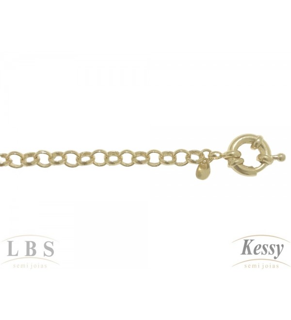 Pulseira LBS & Kessy Folheado Elo Português - 18cm 