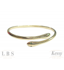 Bracelete LBS & Kessy Folheado Cobra + Pedra Verde