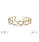 Bracelete LBS & Kessy Folheado Coração + Micro Zircônia Colorida