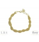 Pulseira LBS & Kessy Folheado Torçal Grossa - 14,5cm Ajustável