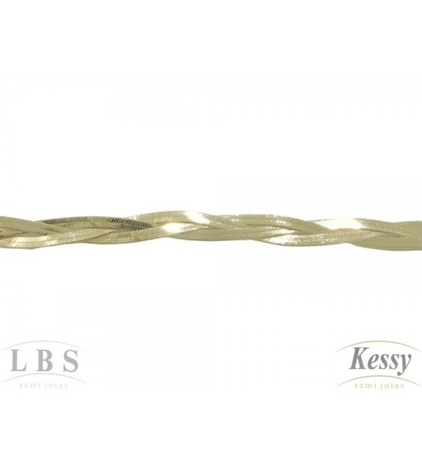 Pulseira LBS & Kessy Folheado Trançada - 18cm Ajustável