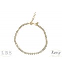 Pulseira LBS & Kessy Folheado Com Pedras - 19cm Ajustável