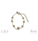 Pulseira LBS & Kessy Folheado Bolinhas - 19cm 