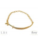 Pulseira LBS & Kessy Folheado Elo Português + Prego - 18cm