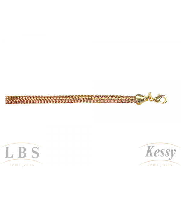 Pulseira LBS & Kessy Folheado Cobra - 19cm Ajustável