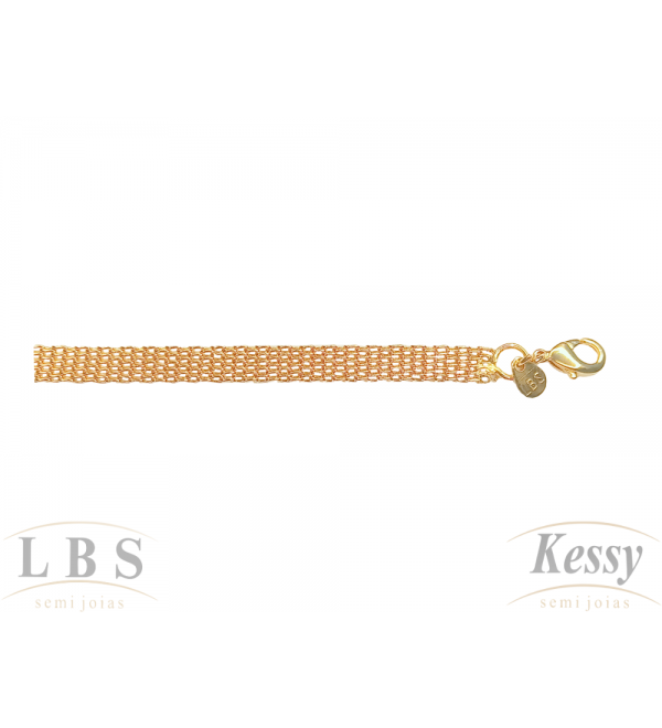 Pulseira LBS & Kessy Folheado Corrente - 19cm Ajustável