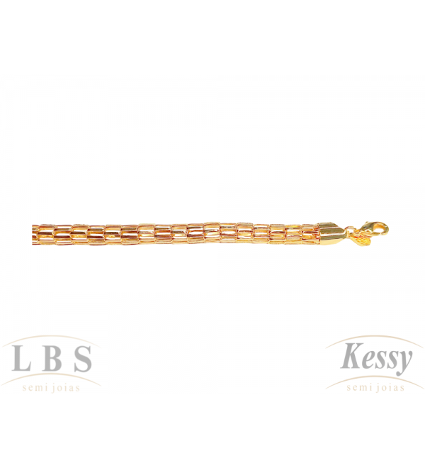 Pulseira LBS & Kessy Folheado Pequena - 19cm Ajustável