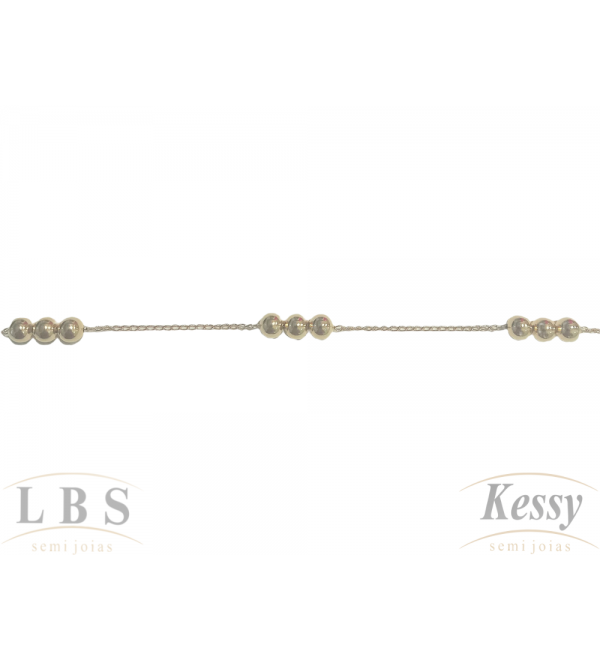 Pulseira LBS & Kessy Folheado Bolinhas - 19cm 